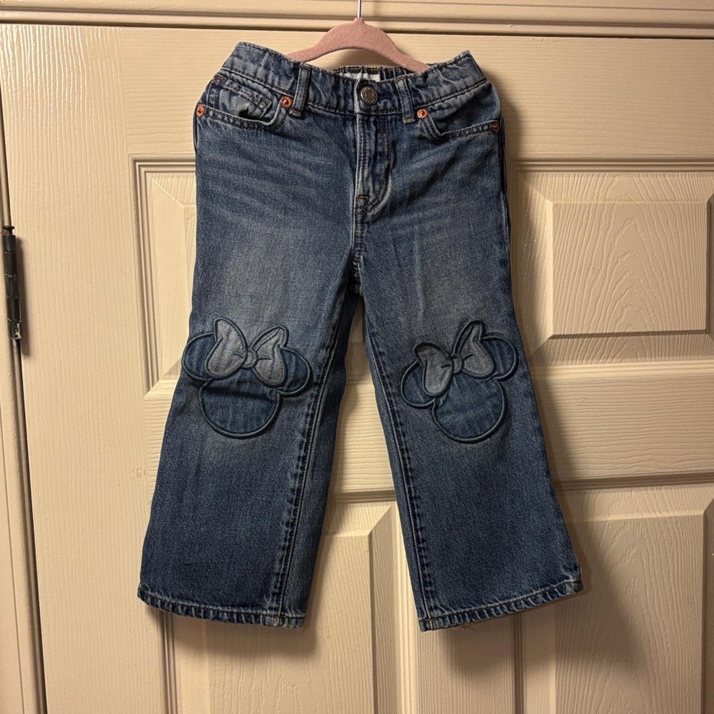 Baby Gap Denim Minnie Mouse loose fit jeans